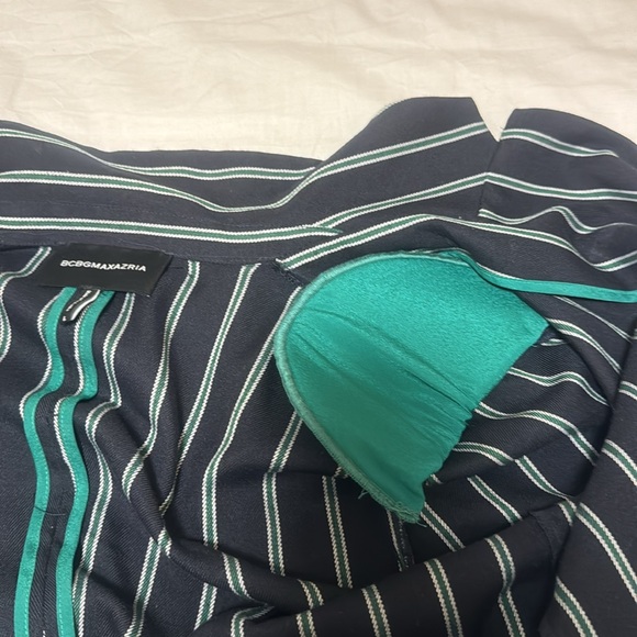 BCBGMaxAzria woman’s striped Blazer black and green large business formal - Picture 3 of 5